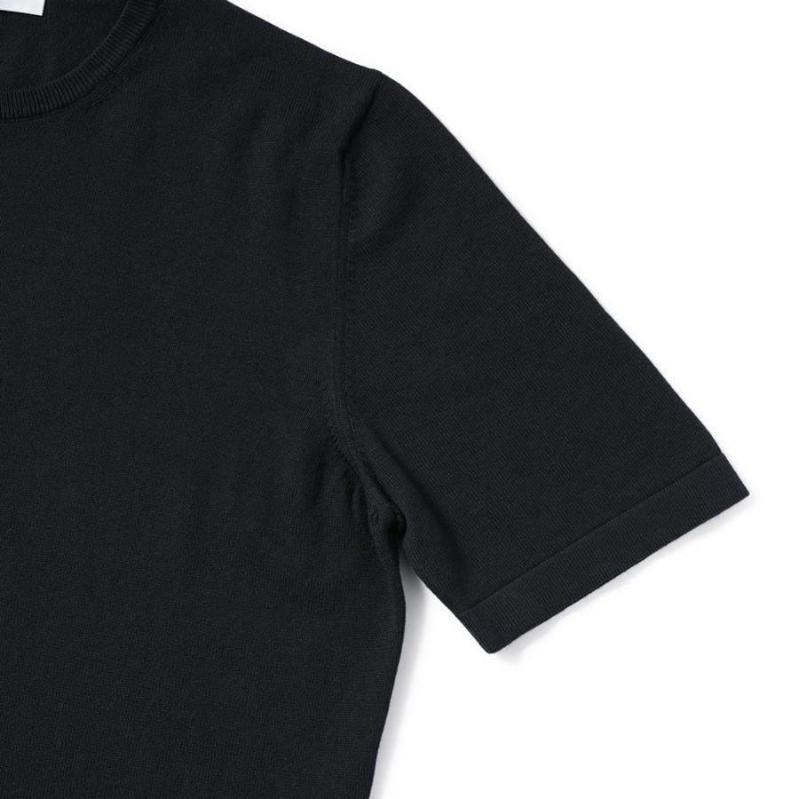 GRANSASSO グランサッソ ソフトコットン ニット クルーネック ショートスリーブ Tシャツ 58138/18120 BLACK｜due-online｜04