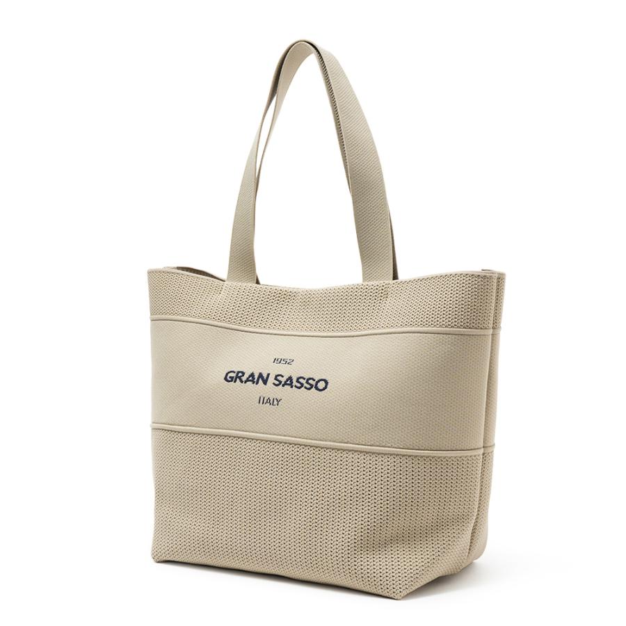 Gran Sasso（グランサッソ） ポリエルテル ニット ロゴ トートバッグ
