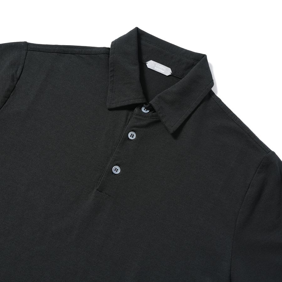 ZANONE ザノーネ POLO MC アイスコットン ポロシャツ 811818-ZG380 BLACK｜due-online｜02