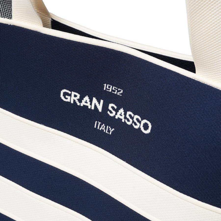 GRAN SASSO グランサッソ ポリエステル・ナイロン ロゴ トートバッグ 91104-90038 NAVYの画像