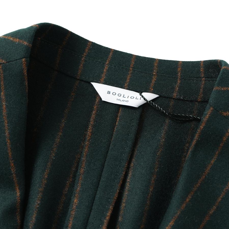 BOGLIOLI ボリオリ EMPTY JACKET ウール フランネル ストライプ 2B ジャケット 91302I/BUC005 GREENの画像