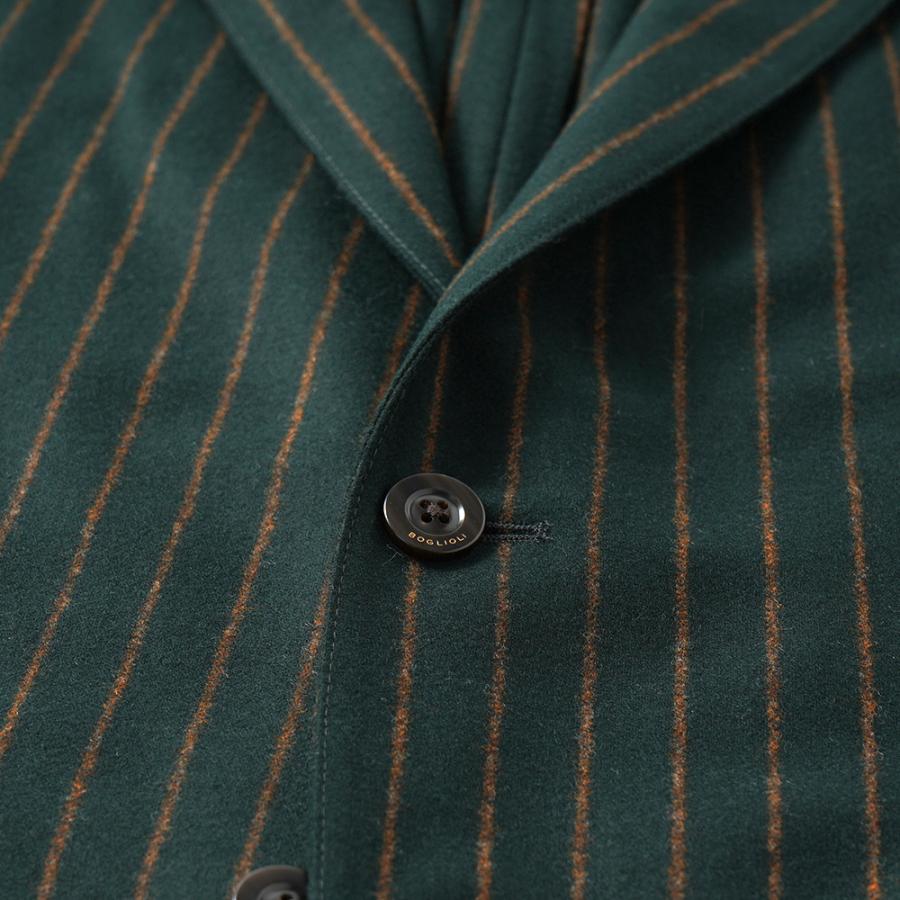 BOGLIOLI ボリオリ EMPTY JACKET ウール フランネル ストライプ 2B ジャケット 91302I/BUC005 GREENの画像
