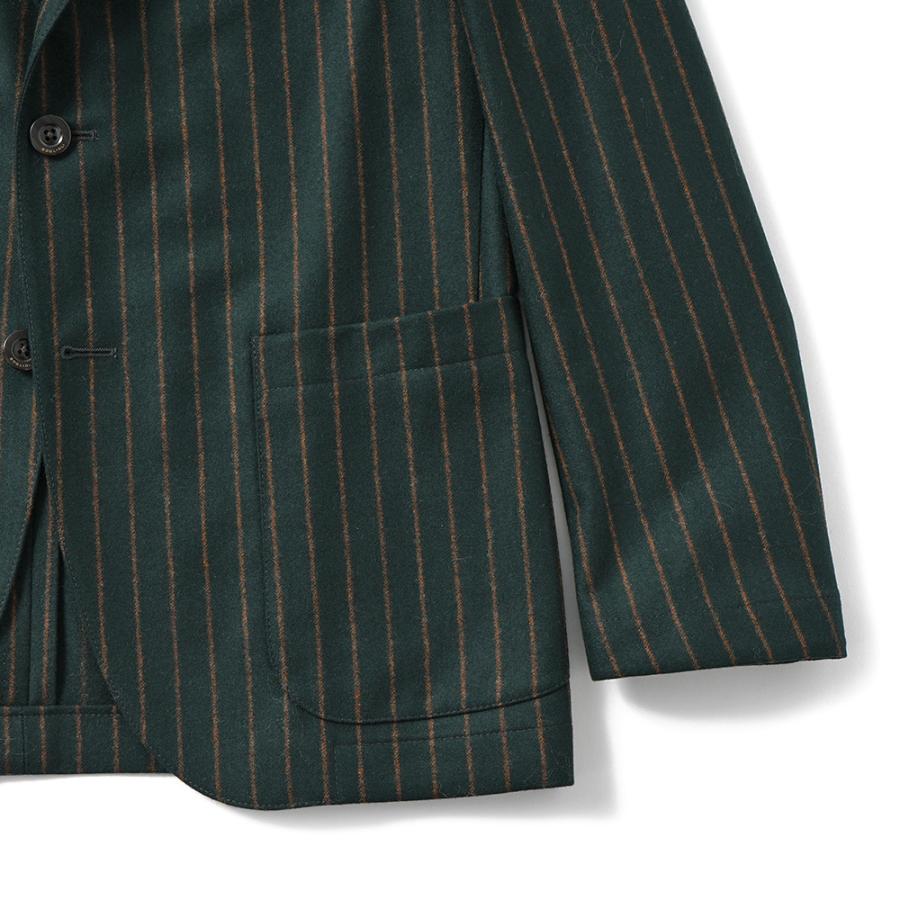 BOGLIOLI ボリオリ EMPTY JACKET ウール フランネル ストライプ 2B ジャケット 91302I/BUC005 GREENの画像