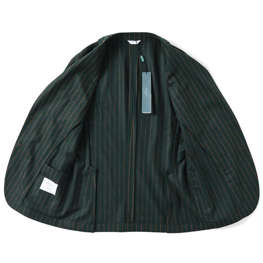 BOGLIOLI ボリオリ EMPTY JACKET ウール フランネル ストライプ 2B ジャケット 91302I/BUC005 GREENの画像