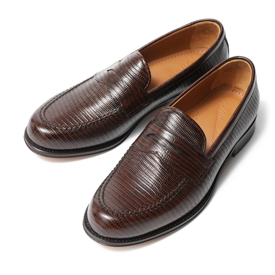 IL MOCASSINO イルモカシーノ 型押しテジューレザー コインローファーシューズ ALDO-CUOIO TEJUS BROWNの画像