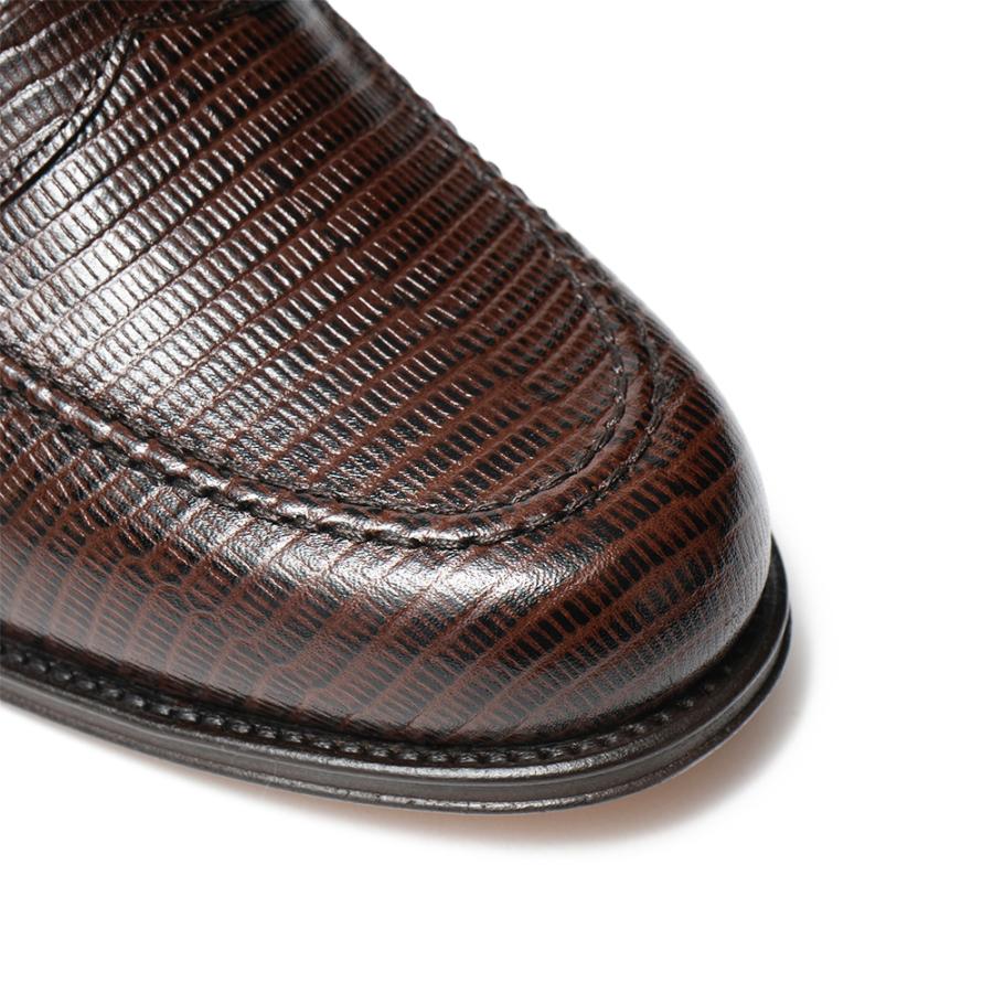 IL MOCASSINO イルモカシーノ 型押しテジューレザー コインローファーシューズ ALDO-CUOIO TEJUS BROWNの画像