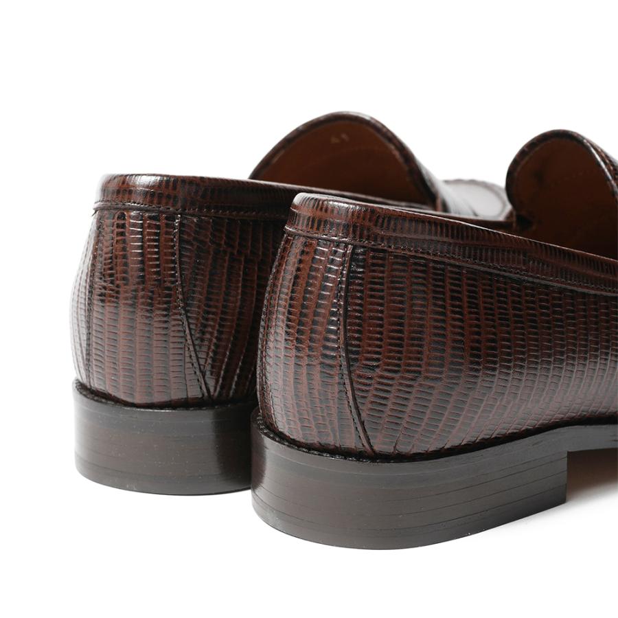 IL MOCASSINO イルモカシーノ 型押しテジューレザー コインローファーシューズ ALDO-CUOIO TEJUS BROWNの画像