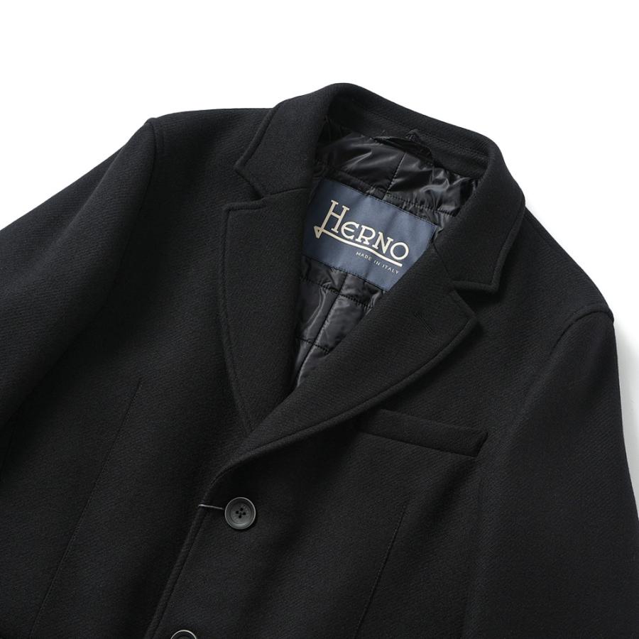 HERNO（ヘルノ） EASY WOOL・NYLON ULTRA LIGHT ウールメルトン 中綿 チェスターコート CA000202U ...