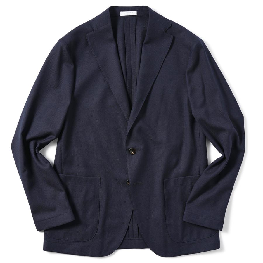 Boglioli ダブルブレスト ネイビー テーラードジャケット 44 ボリオリ BOGLIOLI テーラードジャケット ダブルブレスト XL