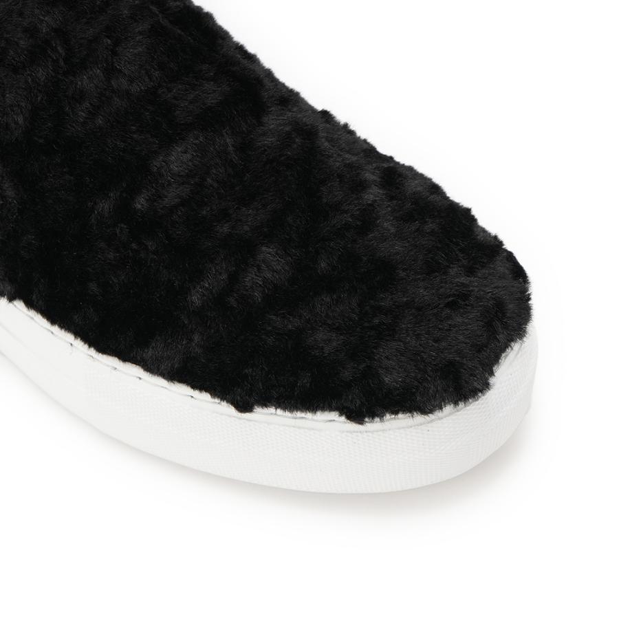 PELLICO SUNNY ペリーコサニー GIOIA 0001-2 FUR/SUEDE 3.5cm ファースエード スリッポンシューズ BLACK_2