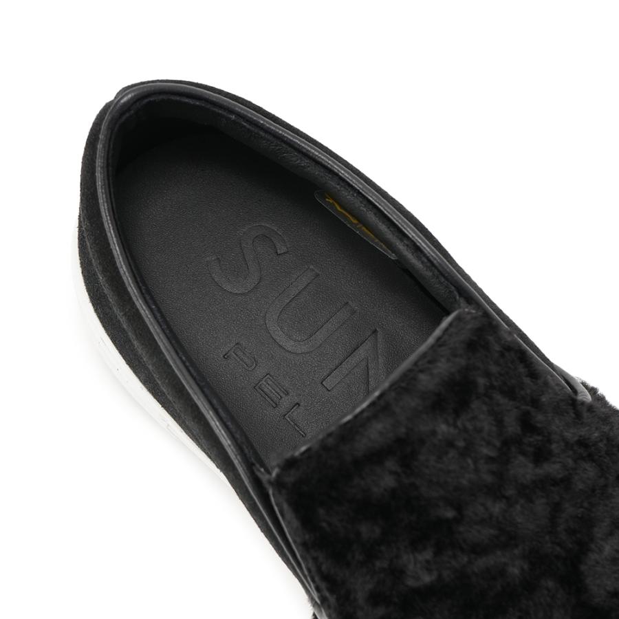 PELLICO SUNNY ペリーコサニー GIOIA 0001-2 FUR/SUEDE 3.5cm ファースエード スリッポンシューズ BLACK_5