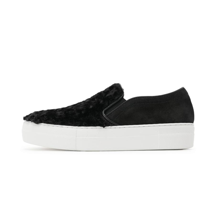 PELLICO SUNNY ペリーコサニー GIOIA 0001-2 FUR/SUEDE 3.5cm ファースエード スリッポンシューズ BLACK_6