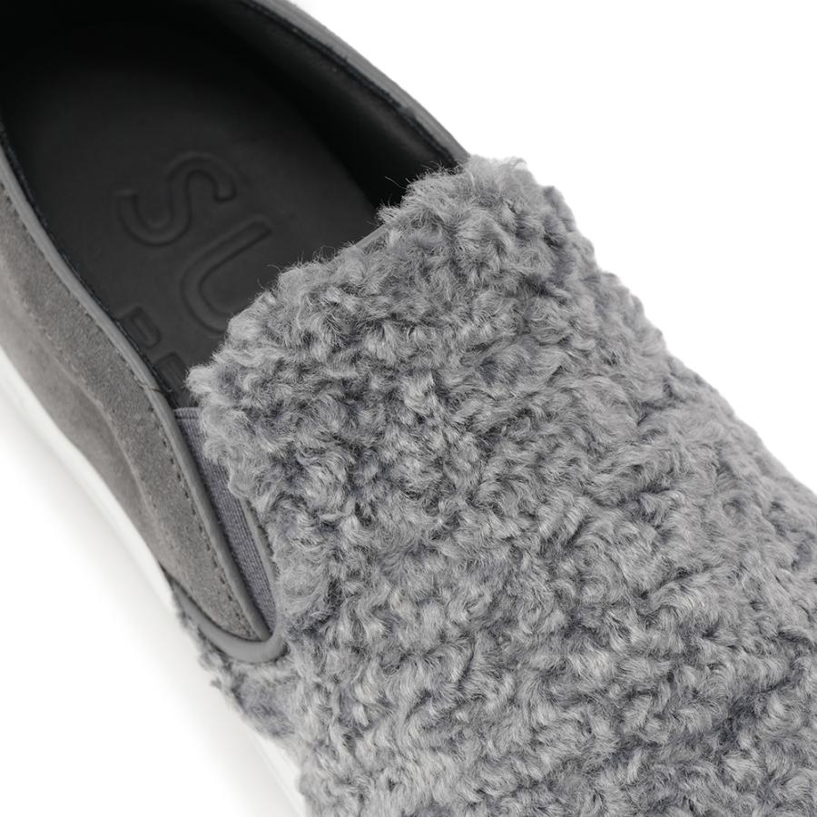 PELLICO SUNNY ペリーコサニー GIOIA 0001-2 FUR/SUEDE 3.5cm ファースエード スリッポンシューズ GREY｜due-online｜04