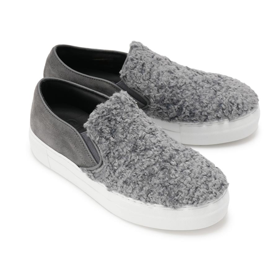 PELLICO SUNNY ペリーコサニー GIOIA 0001-2 FUR/SUEDE 3.5cm ファースエード スリッポンシューズ GREY_1