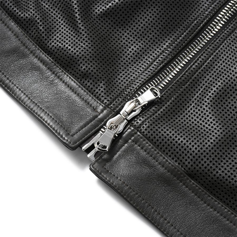 EMMETI エンメティ 干場義雅氏 別注 H CLASSICA TRAFORATO アッカ クラシカ パンチングレザー シングルライダースジャケット D.BROWNの画像