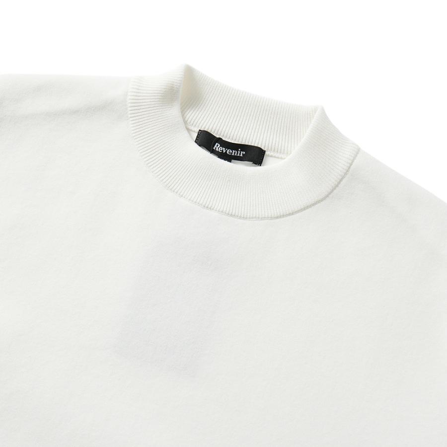 リブニール ウォッシャブル コットン・ポリエステル ニット モックネック S/S Tシャツ INT-010 WHITE 【ローバー】