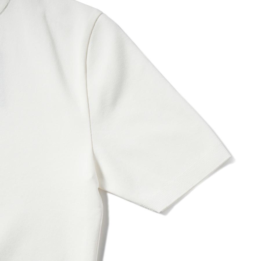 REVENIR リブニール COTTON POLYESTER KNIT MOCK NECK S/S ポリエステルニット モックネック Tシャツ WHITE｜due-online｜05