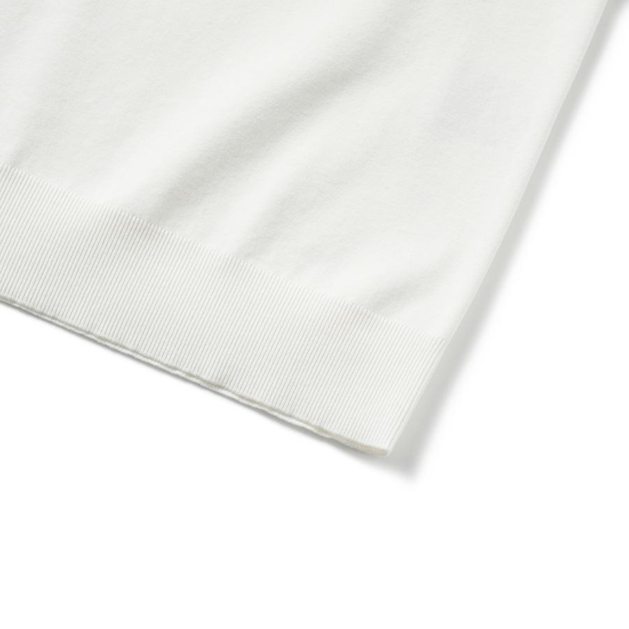 リブニール ウォッシャブル コットン・ポリエステル ニット モックネック S/S Tシャツ INT-010 WHITE 【ローバー】
