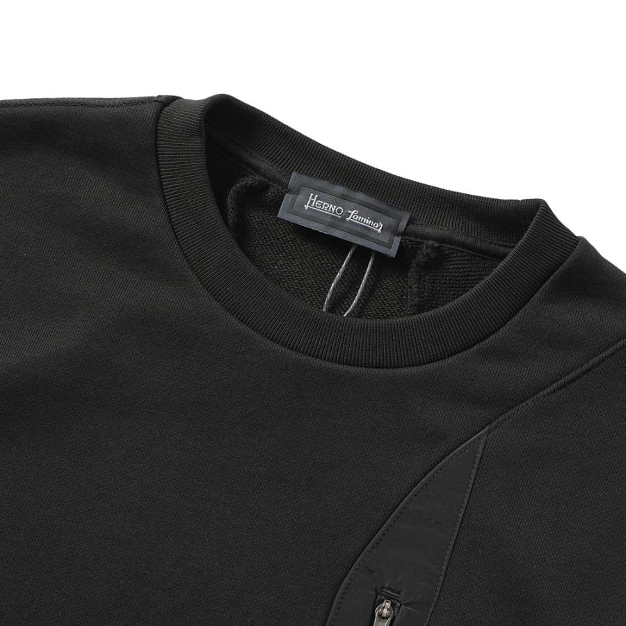 HERNO（ヘルノ） HERNO Laminar ラミナー ヘビーコットンスウェット ポケット クルーネック ロングスリーブ ...