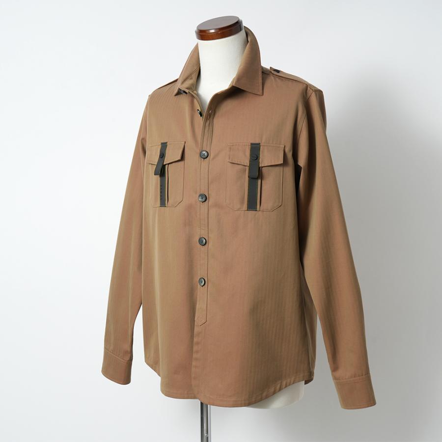 SEASE シーズ CAMICIA GENERALE JJ043/TN363 コットン ソラーロ ヘリンボーン オーバーシャツ R11 IRIDESCENT DESERTの画像