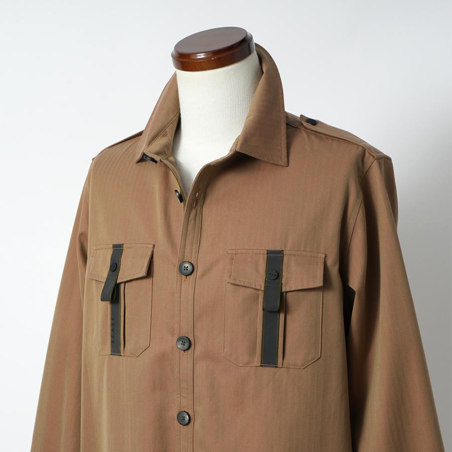 SEASE シーズ CAMICIA GENERALE JJ043/TN363 コットン ソラーロ ヘリンボーン オーバーシャツ R11 IRIDESCENT DESERTの画像
