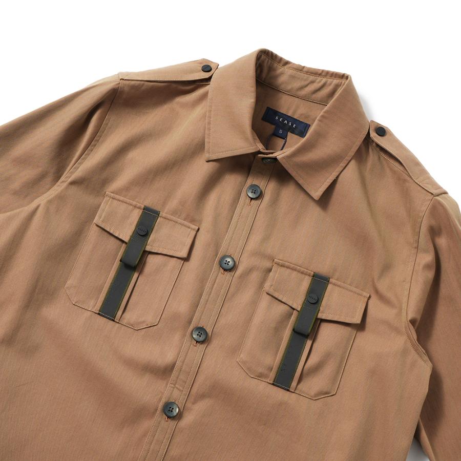 SEASE シーズ CAMICIA GENERALE JJ043/TN363 コットン ソラーロ ヘリンボーン オーバーシャツ R11 IRIDESCENT DESERTの画像