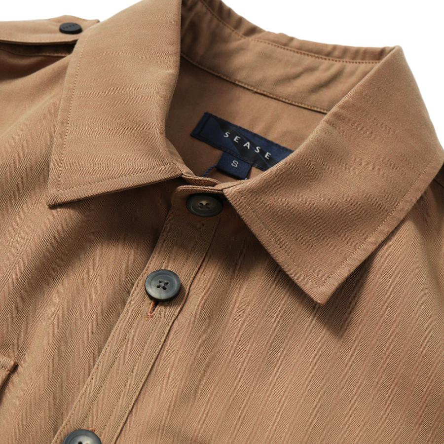 SEASE シーズ CAMICIA GENERALE JJ043/TN363 コットン ソラーロ ヘリンボーン オーバーシャツ R11 IRIDESCENT DESERTの画像