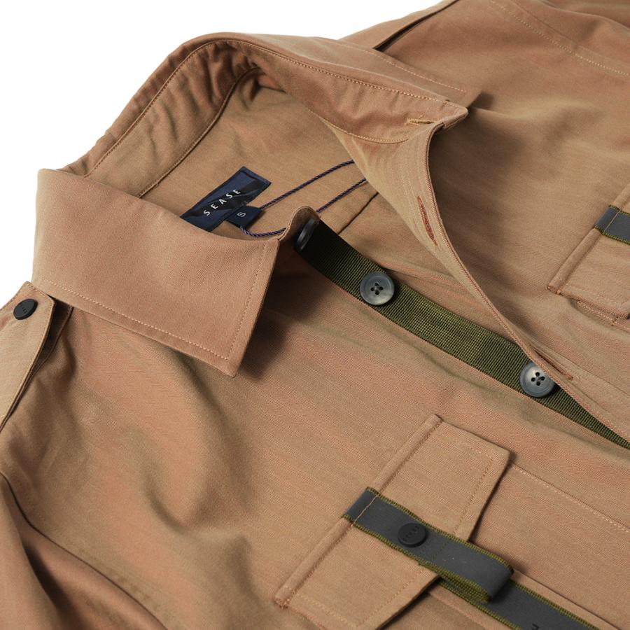 SEASE シーズ CAMICIA GENERALE JJ043/TN363 コットン ソラーロ ヘリンボーン オーバーシャツ R11 IRIDESCENT DESERTの画像