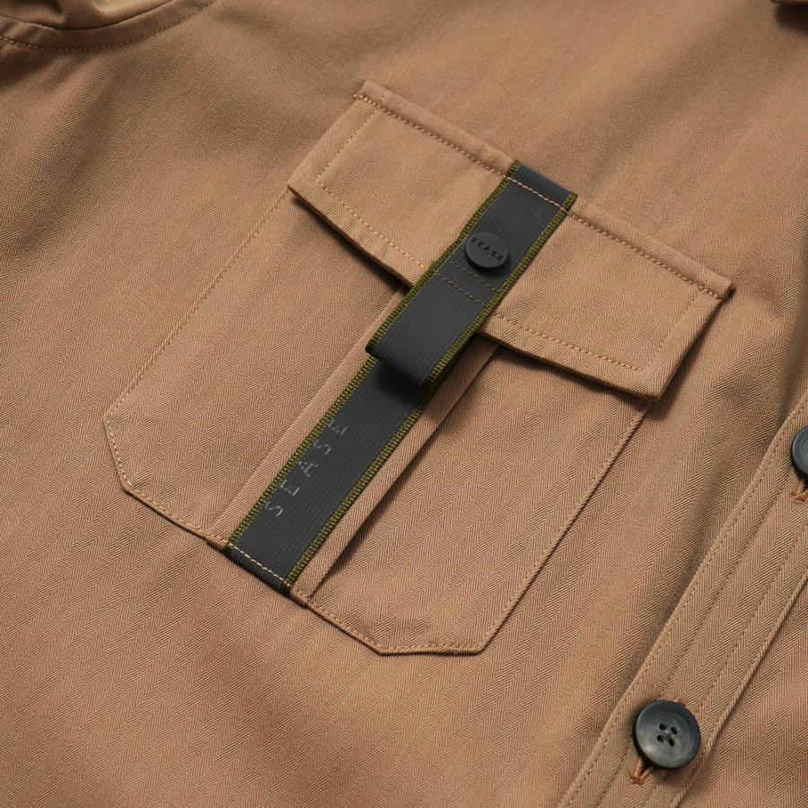 SEASE シーズ CAMICIA GENERALE JJ043/TN363 コットン ソラーロ ヘリンボーン オーバーシャツ R11 IRIDESCENT DESERTの画像