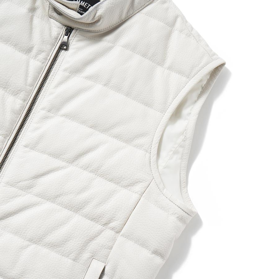 EMMETI エンメティ JURI DOWN VEST SP CALF ユリ ダウンベスト スペシャルカーフ OFF WHITEの画像