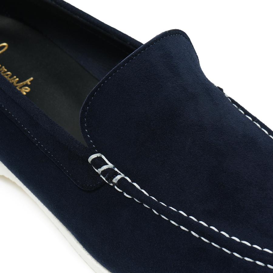 FERRANTE フェランテ NAVY/M CAMOSCIO スエード ラバーソール デッキシューズ NAVYの画像