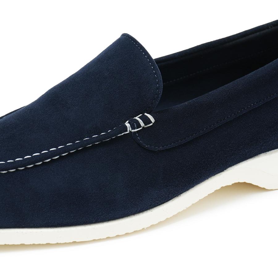 FERRANTE フェランテ NAVY/M CAMOSCIO スエード ラバーソール デッキシューズ NAVYの画像