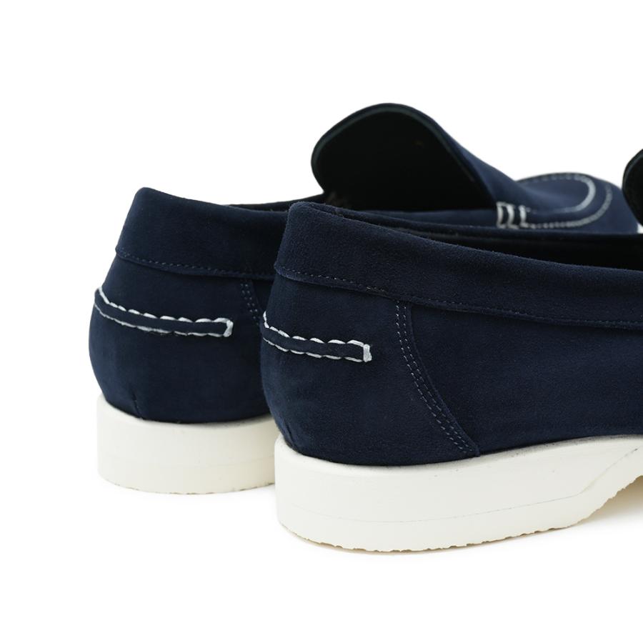 FERRANTE フェランテ NAVY/M CAMOSCIO スエード ラバーソール デッキシューズ NAVYの画像