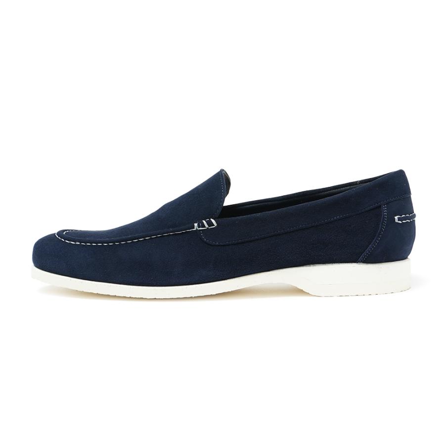 FERRANTE フェランテ NAVY/M CAMOSCIO スエード ラバーソール デッキシューズ NAVYの画像