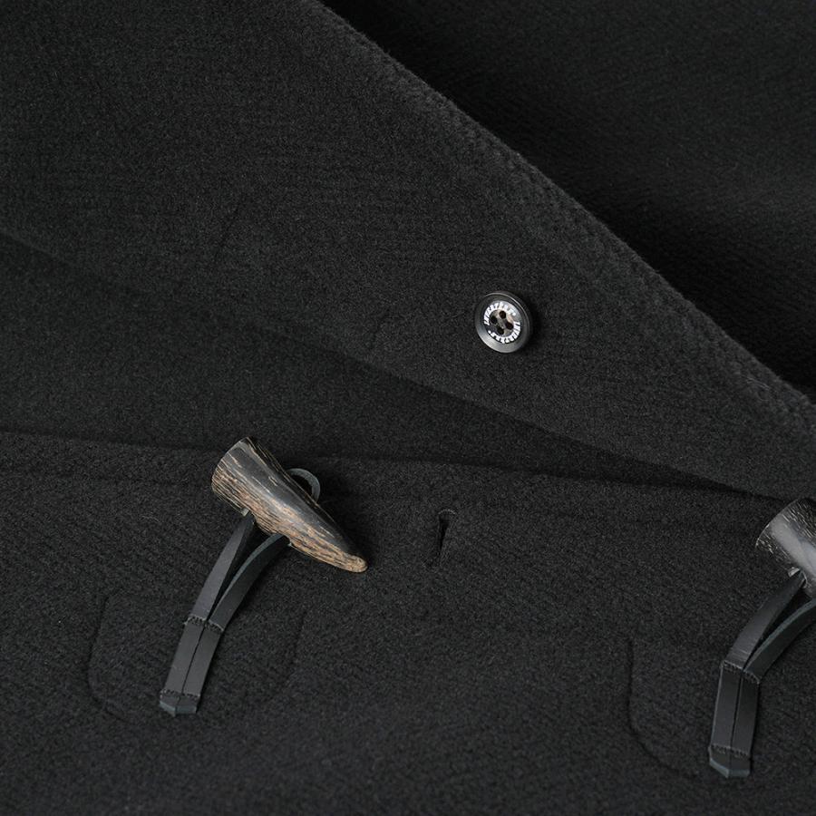 INVERTERE インバーティア NEWTON ABBOT Joshua Ellis ウール ヘリンボーン ダッフルコート BLACKの画像
