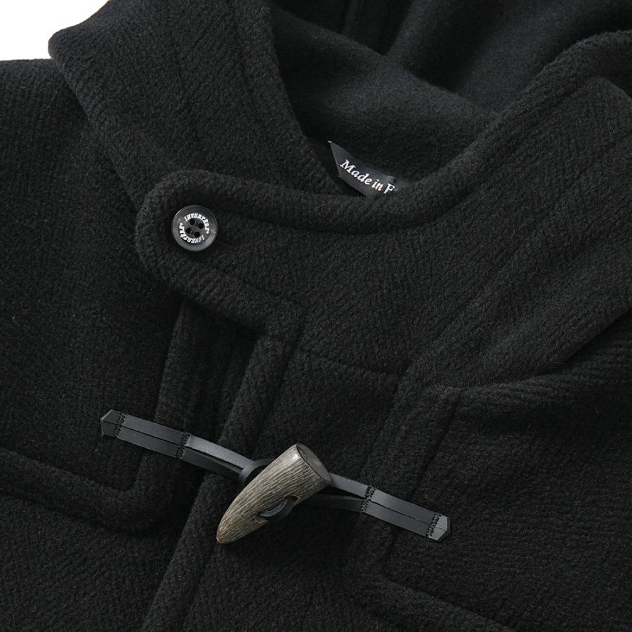 INVERTERE インバーティア NEWTON ABBOT Joshua Ellis ウール ヘリンボーン ダッフルコート BLACKの画像