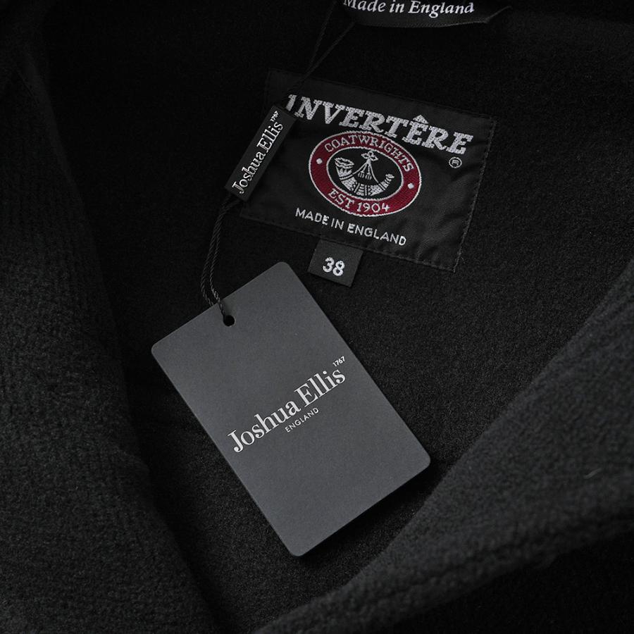 INVERTERE インバーティア NEWTON ABBOT Joshua Ellis ウール ヘリンボーン ダッフルコート BLACKの画像