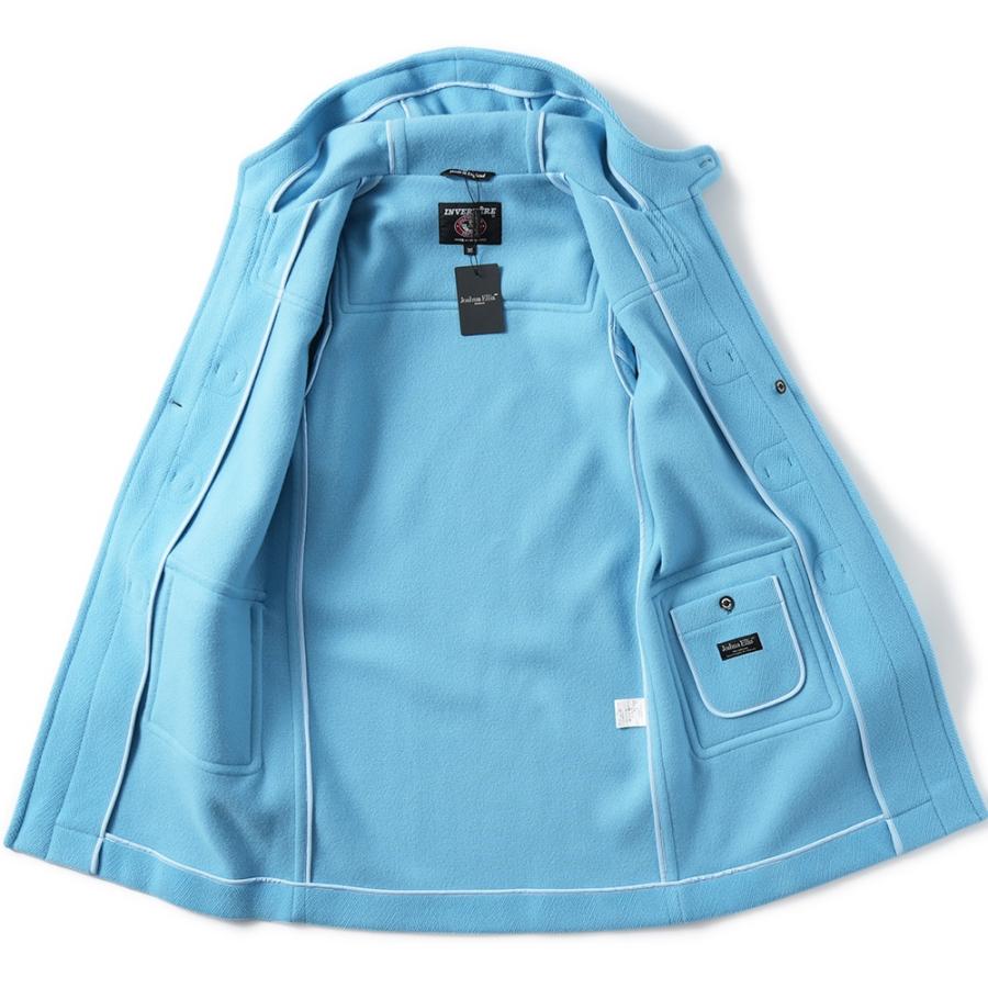 INVERTERE インバーティア　ダッフルコート　ヘリンボーン　ネイビー ☆イングランド製 Invertere ヘリンボーン ダッフルコート