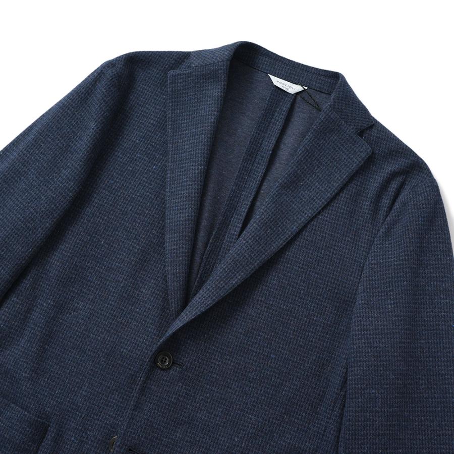 BOGLIOLI ボリオリ EMPTY JACKET コットンジャージー ガンクラブチェック 2B ジャケット OG0166/FB5018 NAVYの画像