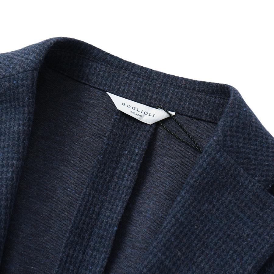 BOGLIOLI ボリオリ EMPTY JACKET コットンジャージー ガンクラブチェック 2B ジャケット OG0166/FB5018 NAVYの画像