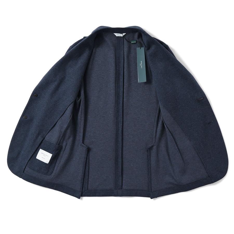 BOGLIOLI ボリオリ EMPTY JACKET コットンジャージー ガンクラブチェック 2B ジャケット OG0166/FB5018 NAVYの画像