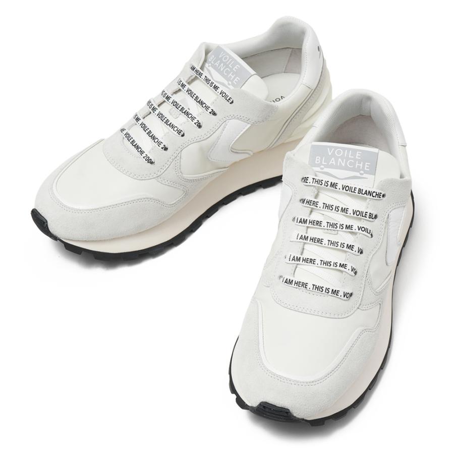VOILE BLANCHE ボイルブランシェ PARIS POWER スムースレザー・スエード スニーカー 2018797/01 0N01 WHITEの画像