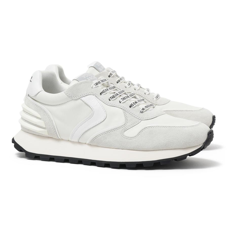 VOILE BLANCHE ボイルブランシェ PARIS POWER スムースレザー・スエード スニーカー 2018797/01 0N01 WHITEの画像
