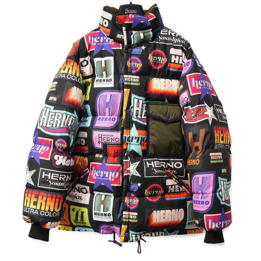 HERNO ヘルノ 総柄パッチプリント ビッグシルエット HERNO ヘルノ 総柄パッチプリント ビッグシルエット