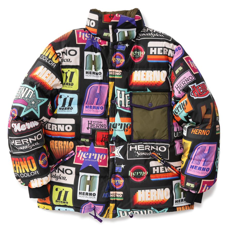 HERNO ヘルノ 総柄パッチプリント ビッグシルエット HERNO ヘルノ 総柄パッチプリント ビッグシルエット