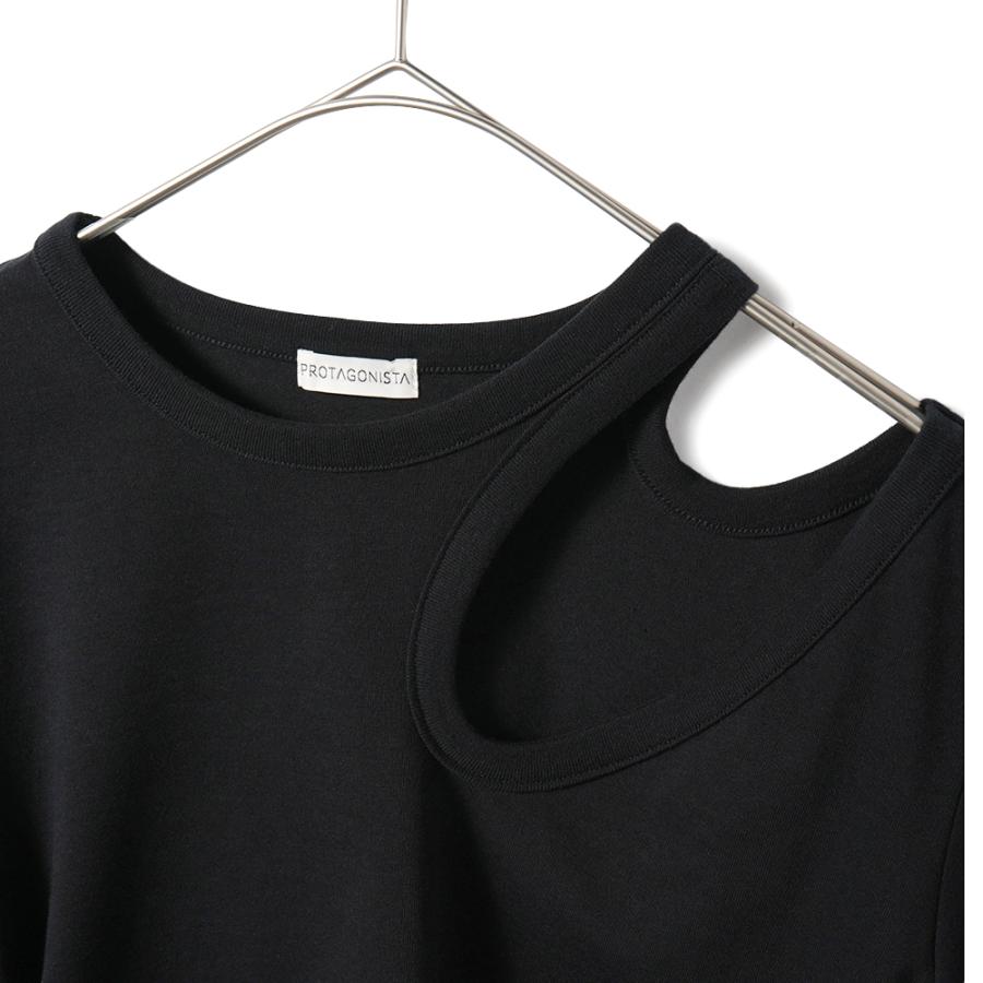 【PROTAGONISTA プロタゴニスタ】　パールTシャツ PROTAGONISTA/プロタゴニスタ】ギャザーTシャツ<PNT-CT-68> | quan