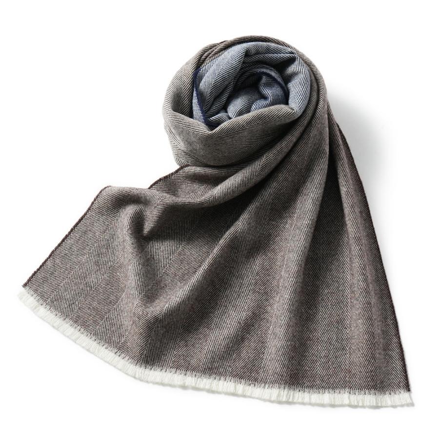 GIERRE（ジエレ） ウール ヘリンボーン バイカラー ストール SC242906