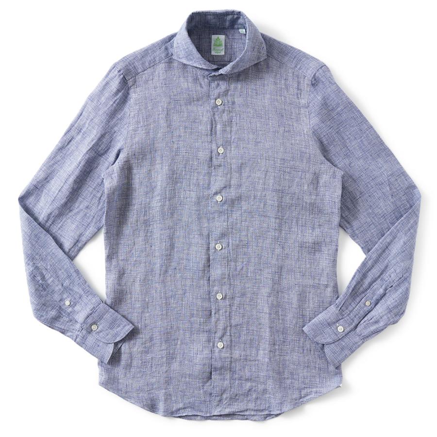 Finamore SERGIO カッタウェイシャツ リネン ネイビー 42 商品一覧