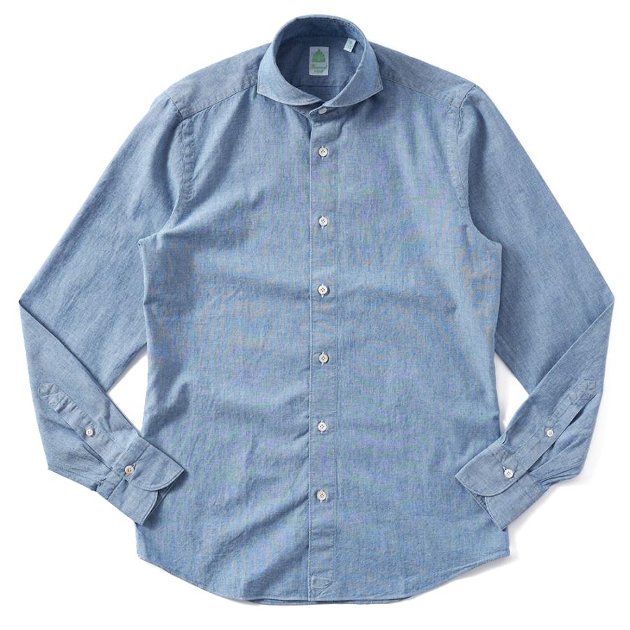 フィナモレ 39 シャツ ライトブルー フィナモレ / Finamore / セルジオ