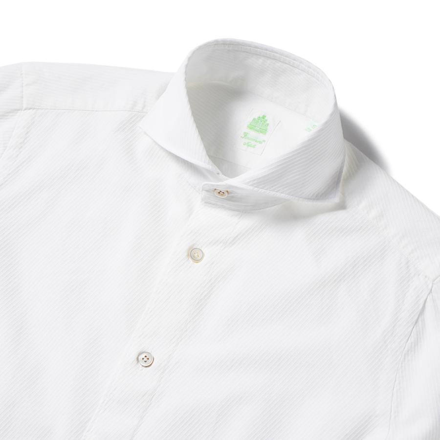 FINAMORE フィナモレ SERGIO BARI/080103 M0120 コットン ジャガード カッタウェイカラーシャツ WHITE｜due-online｜03